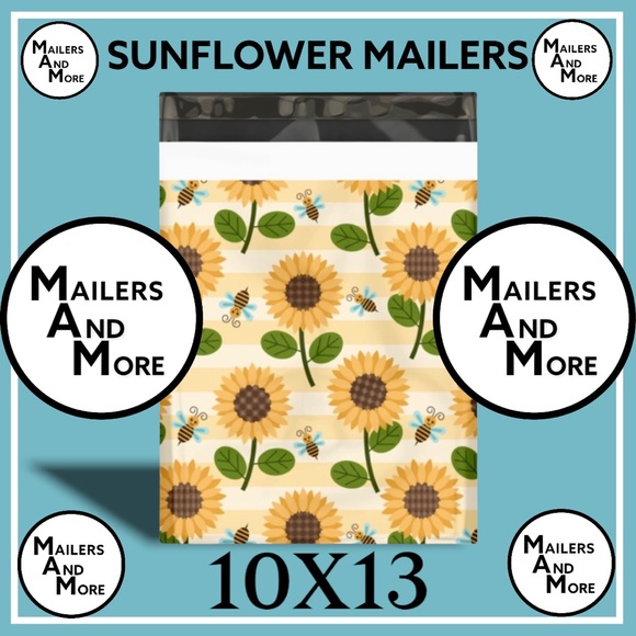 Other - 25 10X13 Sunflower Bee Poly Mailers PRICE IS FIRM